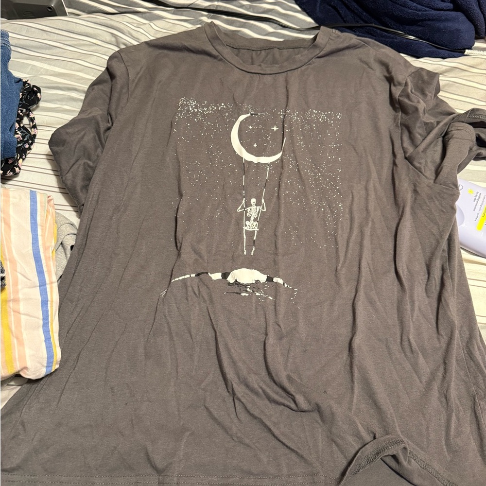 Graphic Tee with Moon Design
